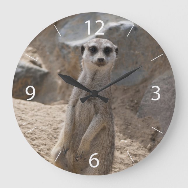 Amazing Meerkat Large Clock (Front)
