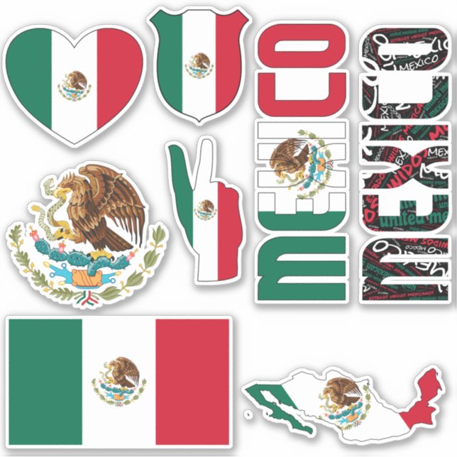 Amazing Mexico Shapes National Symbols Sticker (Front)
