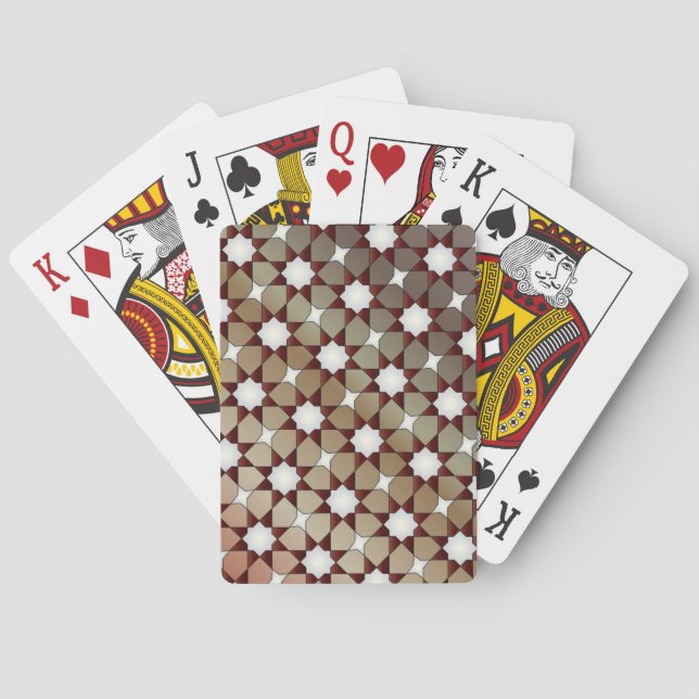Amazing Middle-Eastern Pattern زخارف هندسيه رائعه  Poker Cards (Back)