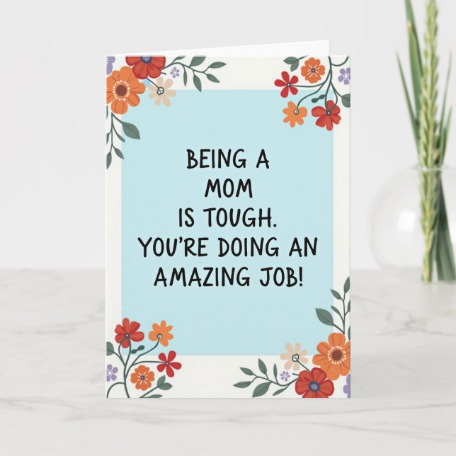 Amazing Mom Floral Art Card (Front)