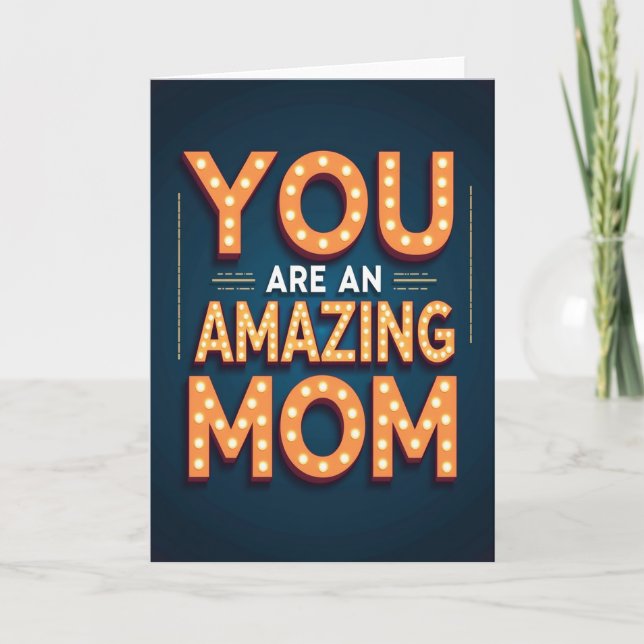 Amazing Mom Glowing Lights Card (Front)