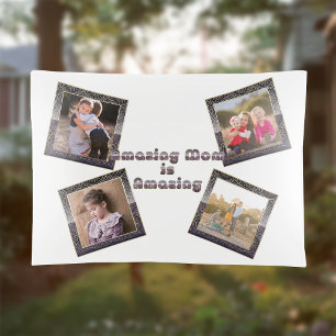 Amazing Mom Is Amazing 4 Photo Collage Trinket Tray