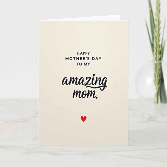 Amazing Mom Script Mothers Day Card (Front)