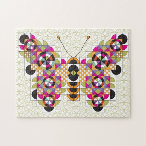 Amazing Monarch Butterfly Quilt Pattern Jigsaw Puzzle