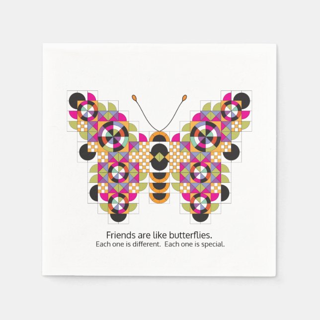 Amazing Monarch Butterfly Quilt Pattern Napkins (Front)