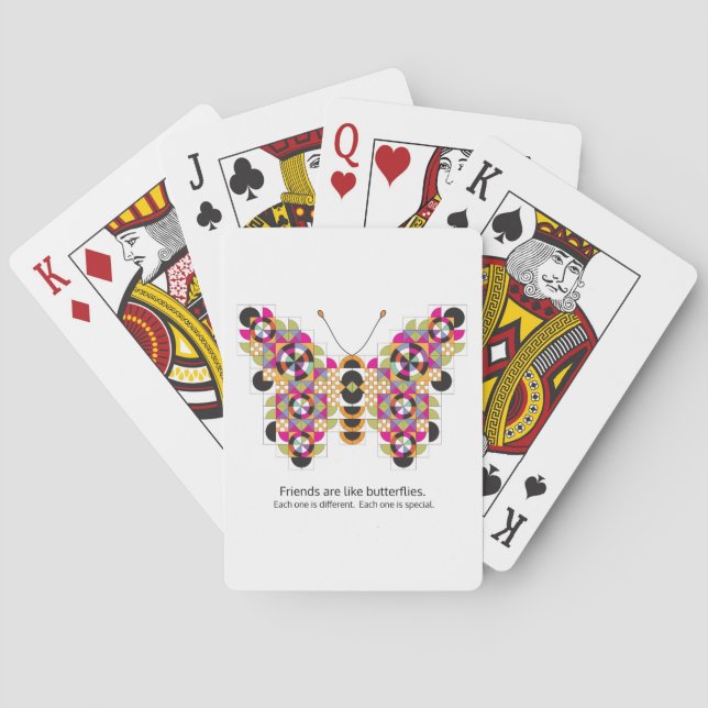 Amazing Monarch Butterfly Quilt Pattern Poker Cards (Back)