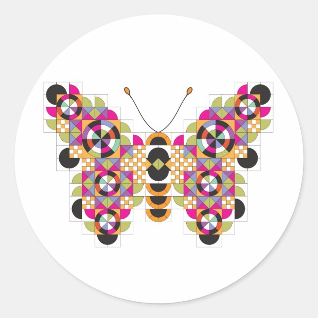 Amazing Monarch Butterfly Quilt Pattern Sticker (Front)