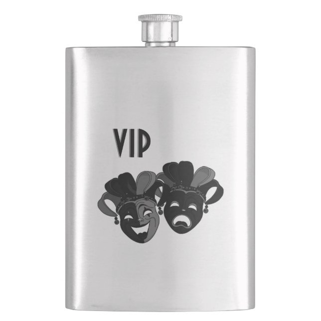 Amazing Monogramed Theater Design Flask (Front)