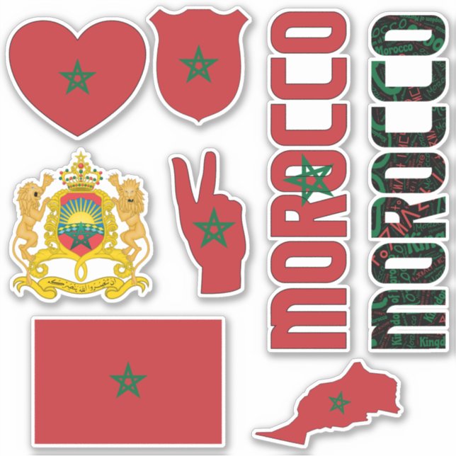 Amazing Morocco Shapes National Symbols Sticker (Front)