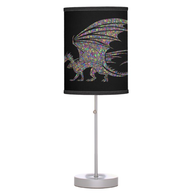 Amazing Mosaic Dragon 2 Table Lamp (Front)