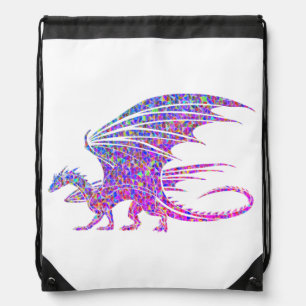 Amazing Mosaic Dragon Baby Blanket Drawstring Bag