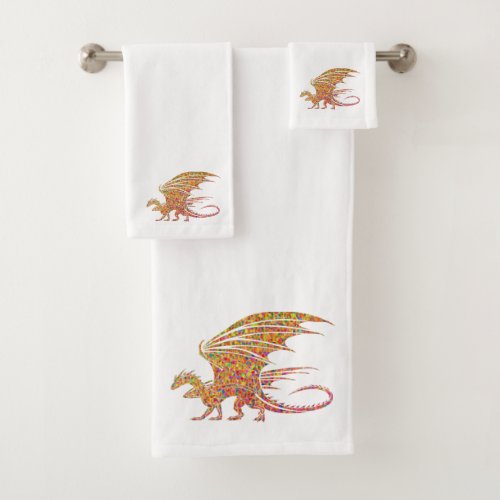 Amazing Mosaic Dragon  Bath Towel Set