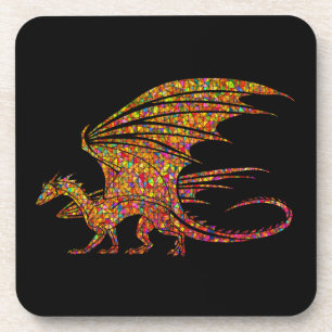Amazing Mosaic Dragon  Beverage Coaster