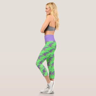 Amazing Mosaic Dragon Capri Leggings