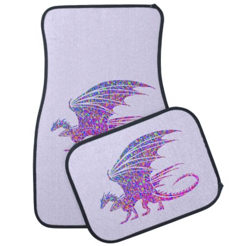 Amazing Mosaic Dragon  Car Floor Mat