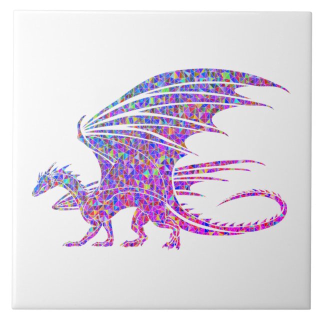 Amazing Mosaic Dragon Ceramic Tile (Front)