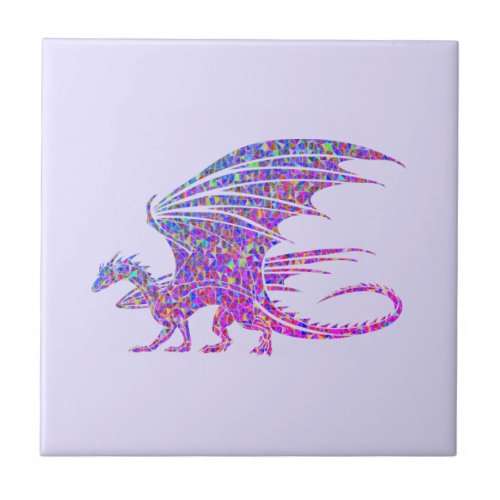 Amazing Mosaic Dragon  Ceramic Tile