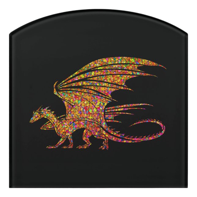 Amazing Mosaic Dragon  Door Sign (Contour Front)