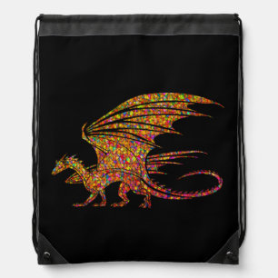 Amazing Mosaic Dragon Drawstring Bag