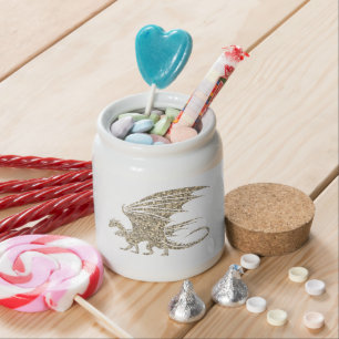 Amazing Mosaic Dragon Golden Candy Jar