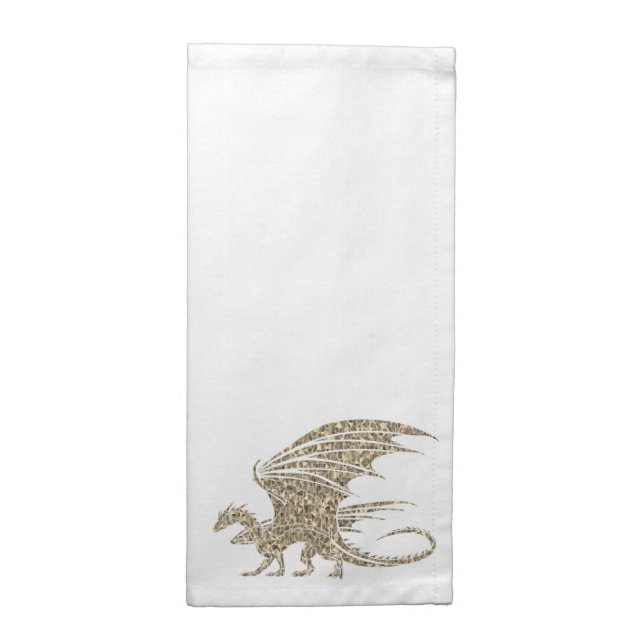 Amazing Mosaic Dragon Golden Cloth Napkin (Half Fold)