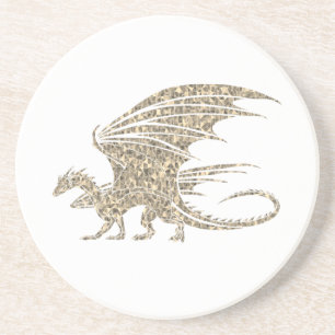 Amazing Mosaic Dragon Golden Coaster