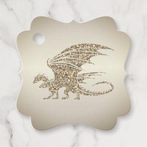 Amazing Mosaic Dragon Golden Favor Tags