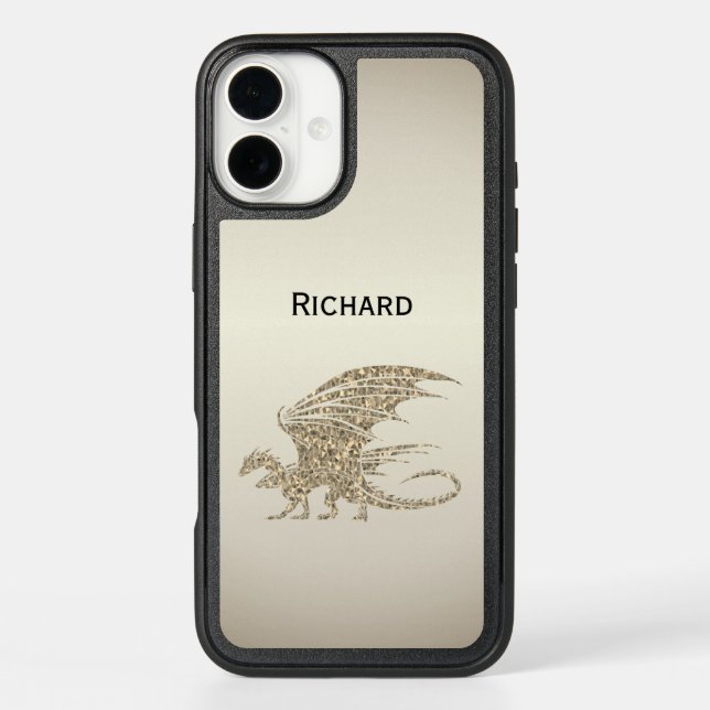 Amazing Mosaic Dragon Golden Otterbox iPhone Case (Back)