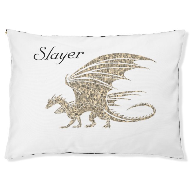 Amazing Mosaic Dragon Golden Pet Bed (Front)