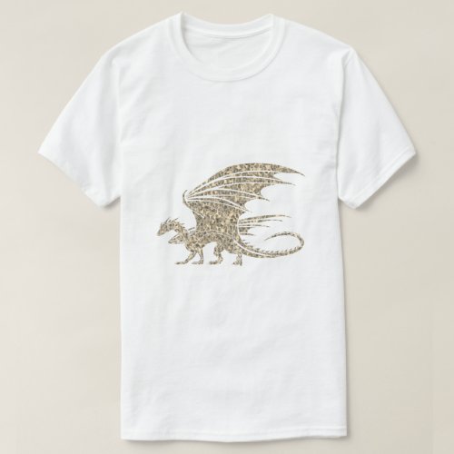 Amazing Mosaic Dragon Golden T_Shirt