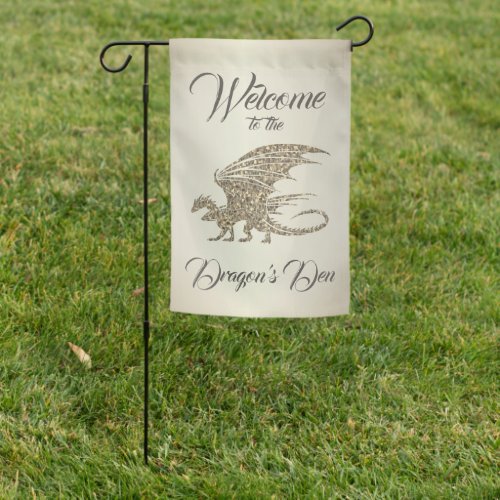 Amazing Mosaic Dragon Golden Welcome Garden Flag