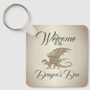 Amazing Mosaic Dragon Golden Welcome Keychain