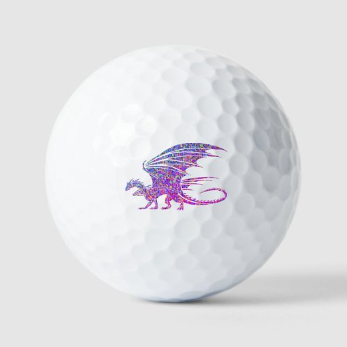 Amazing Mosaic Dragon  Golf Balls