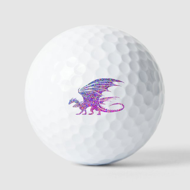 Amazing Mosaic Dragon  Golf Balls (Front)