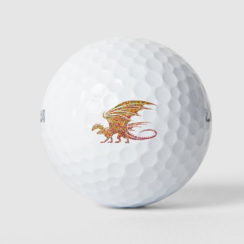 Amazing Mosaic Dragon  Golf Balls