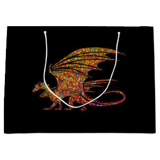Amazing Mosaic Dragon  Large Gift Bag