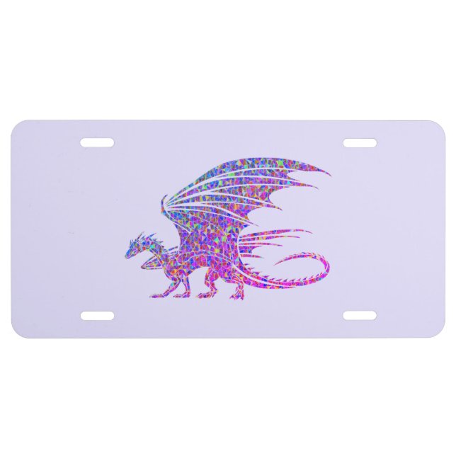 Amazing Mosaic Dragon  License Plate (Front)