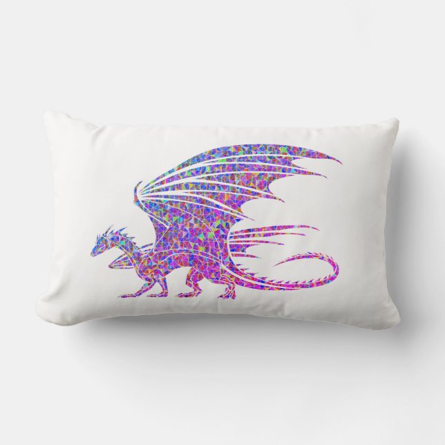 Amazing Mosaic Dragon Lumbar Pillow (Front)