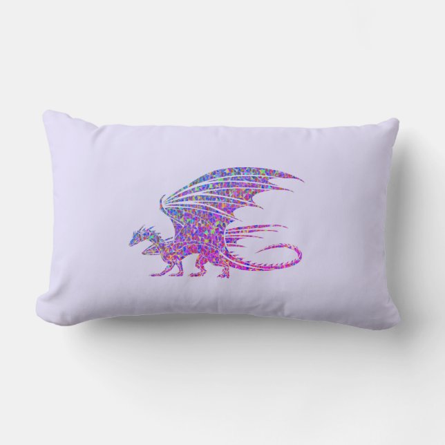 Amazing Mosaic Dragon  Lumbar Pillow (Front)