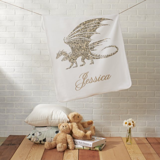 Amazing Mosaic Dragon Name Baby Blanket (In Situ)