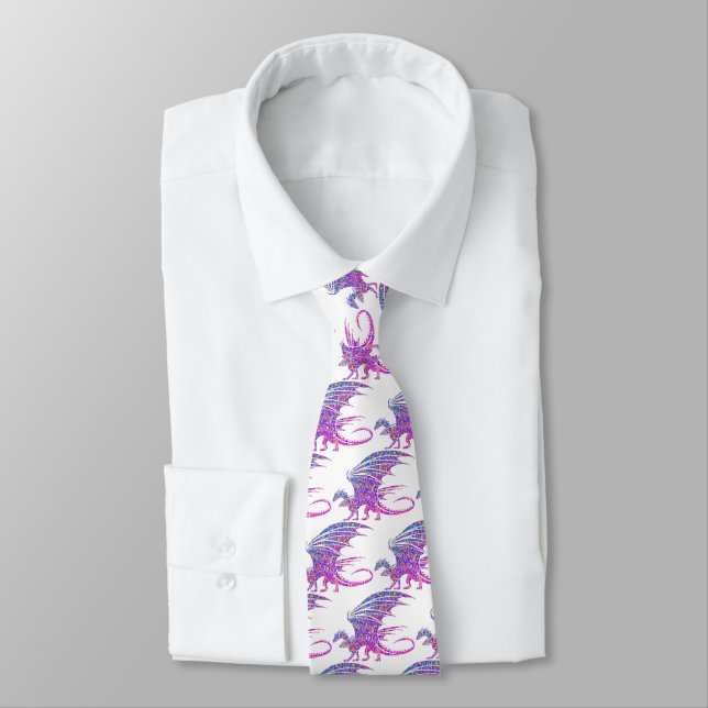 Amazing Mosaic Dragon Neck Tie (Tied)