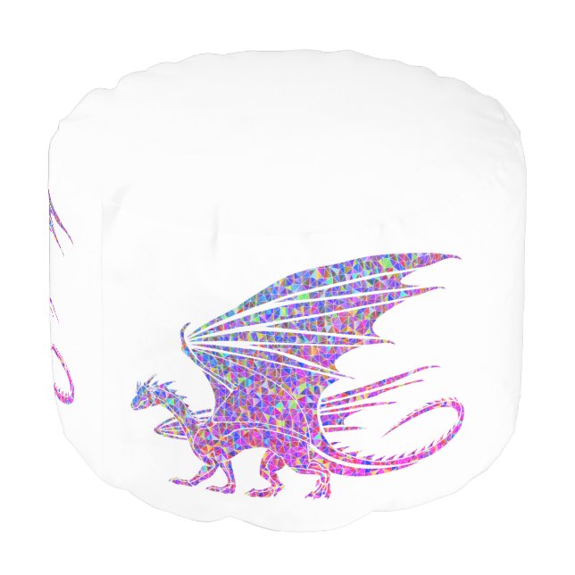 Amazing Mosaic Dragon Outdoor Pillow (Angled Back)