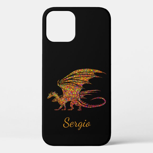 Amazing Mosaic Dragon Personal Case-Mate iPhone Case (Back)