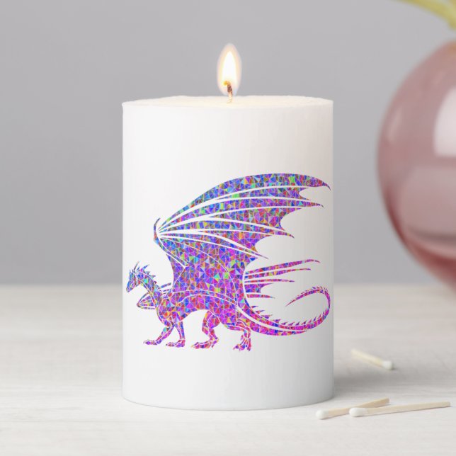Amazing Mosaic Dragon Pillar Candle (In Situ)