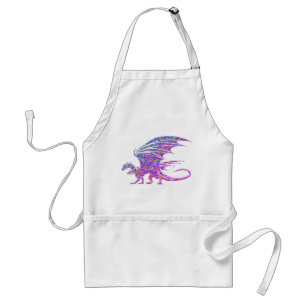 Amazing Mosaic Dragon Purple Adult Apron
