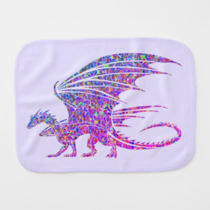 Amazing Mosaic Dragon Purple Baby Burp Cloth