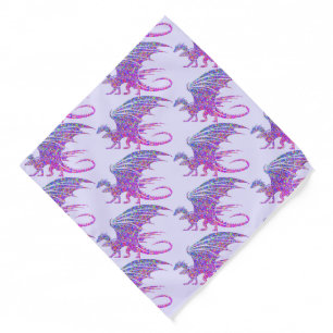 Amazing Mosaic Dragon Purple Bandana