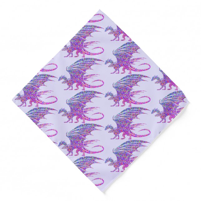 Amazing Mosaic Dragon Purple Bandana (Front)