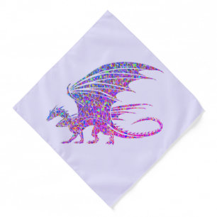 Amazing Mosaic Dragon Purple Bandana