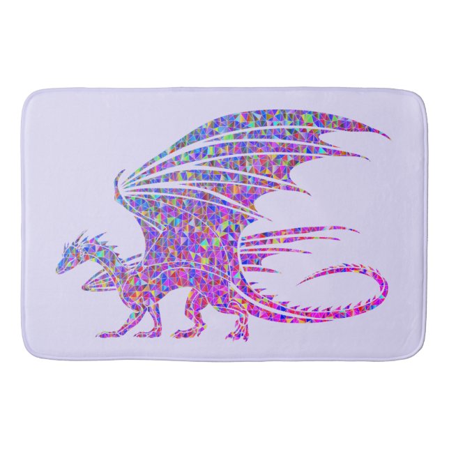 Amazing Mosaic Dragon Purple Bath Mat (Front)